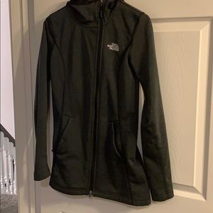 North face asymmetrical fleece lined zip up